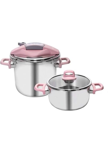 Perfect Pink 4+6 L Düdüklü Tencere Seti, Pembe