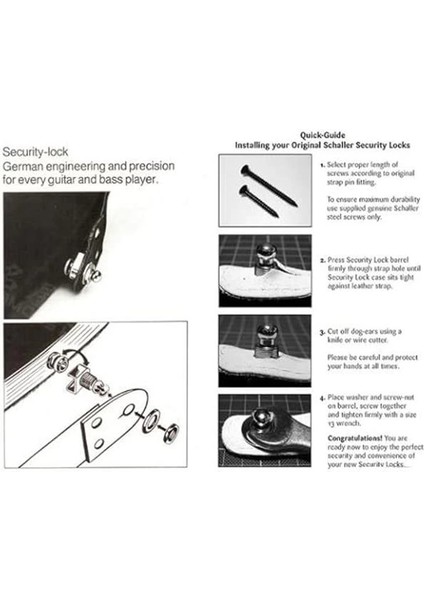 SB01CR Gitar Askı Kilidi Straplock (1 Çift Gri Renkli) modelleri