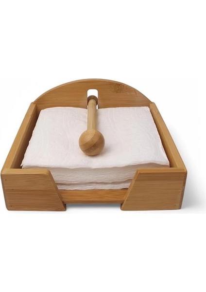 Bambu Lüks Peçetelik Kare, Rüzgar Koruma Aparatlı Doğal Bambu Peçetelik – Şık ve Dayanıklı