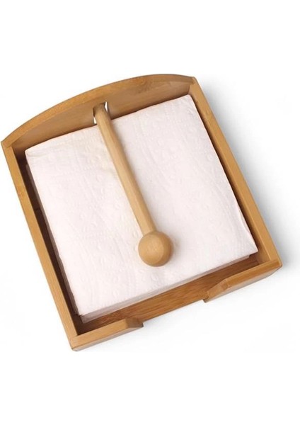 Bambu Lüks Peçetelik Kare, Rüzgar Koruma Aparatlı Doğal Bambu Peçetelik – Şık ve Dayanıklı fırsatları