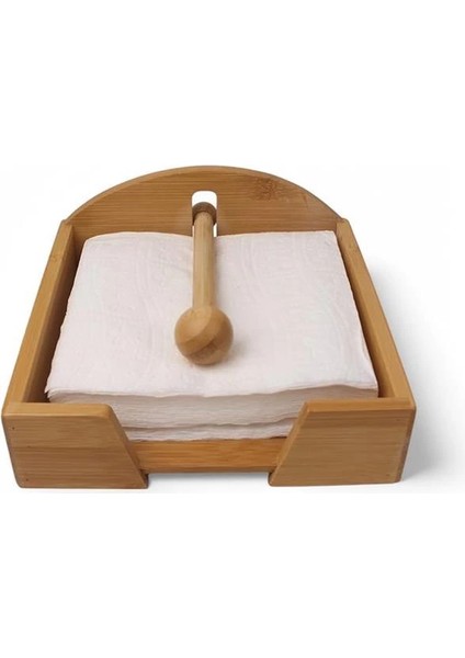 Bambu Lüks Peçetelik Kare, Rüzgar Koruma Aparatlı Doğal Bambu Peçetelik – Şık ve Dayanıklı