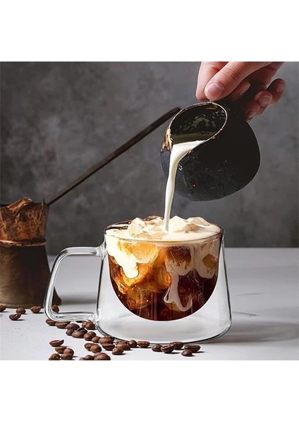 Çift Cidarlı Borosilikat Bardak | Isı Yalıtımlı Kahve Çay Bardağı (2, Milano 200 Ml) fiyatları