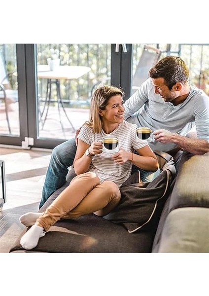 Çift Cidarlı Borosilikat Bardak | Isı Yalıtımlı Kahve Çay Bardağı (2, Milano 200 Ml)