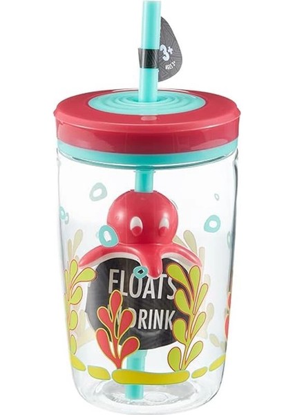 Yüzen Ahtapot Pipeli Tritan Bardak 470 Ml, Mavi