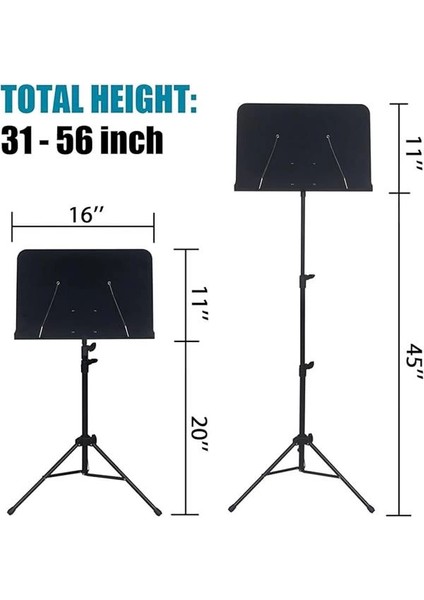 Tekerlekli Nota Sehpası Taşınabilir Çift Klips Tutuculu Taşıması ve Kullanımı Kolay Boyu indirimleri
