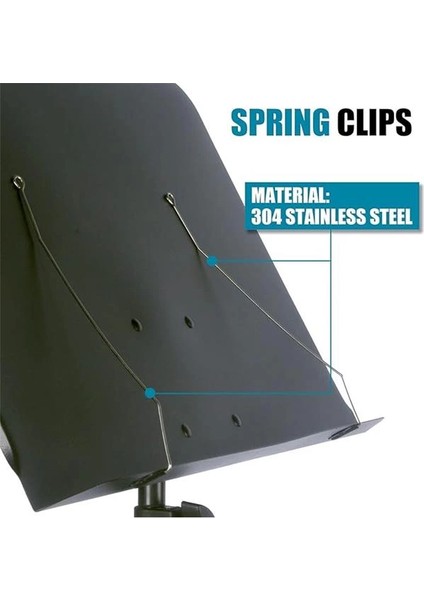 Tekerlekli Nota Sehpası Taşınabilir Çift Klips Tutuculu Taşıması ve Kullanımı Kolay Boyu