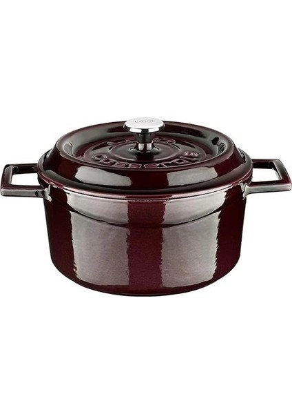 Premium Serisi - Döküm Yuvarlak Tencere, 20 Cm, Majolik Mor