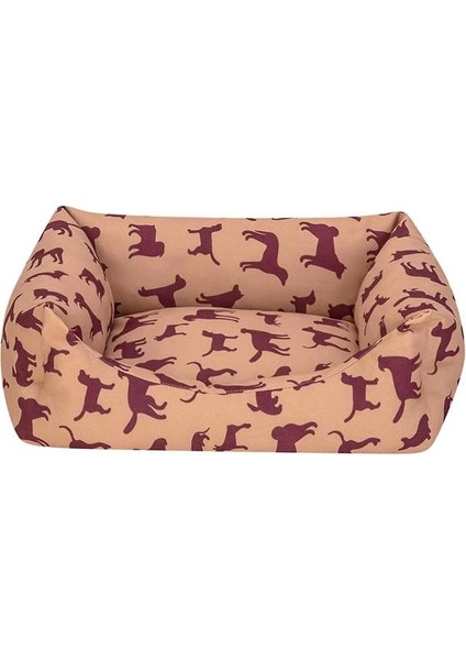Uniform Bej-Bordo Kedi ve Köpek Yatağı S 40X50CM