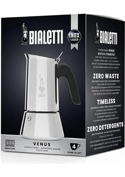 - Venus: 2 Cups Ocak Üstü Espresso Pişirici - 85ML - Gümüş Renk - Paslanmaz Çelik Gövde - indirimleri