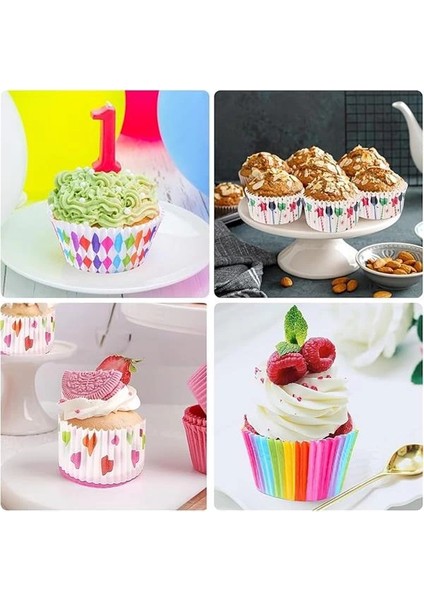 100 Adet Desenli Cupcake Kalıbı,renkli Browni ve Muffin Kabı,kağıdı fırsatları