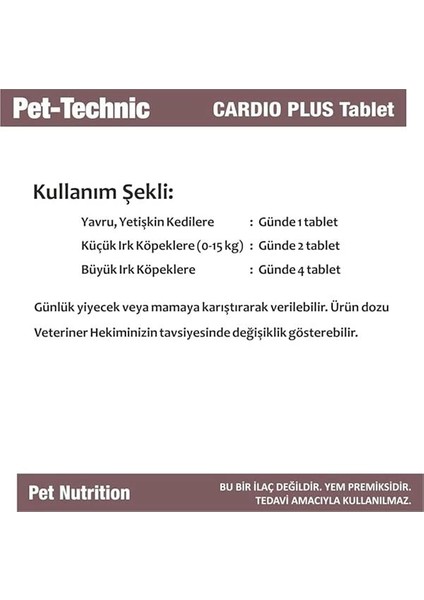 Pet-Technic Cardio Plus Tablet – Kedi ve Köpekler Için Koenzim Q10 ve Taurin Içerikli Kalp indirimleri