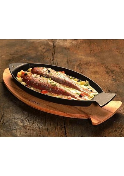 Döküm Balık Tavası, Balık Formlu, Kulplu, 20X32CM fırsatları