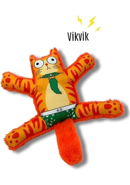 Havhav Mihav Sesli Köpek Oyuncağı Turuncu Renkli Kedi Şekilli Köpek Diş Kaşıma Oyuncağı fiyatları