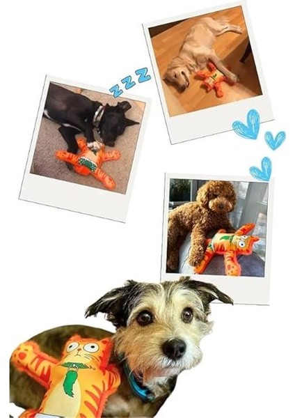 Havhav Mihav Sesli Köpek Oyuncağı Turuncu Renkli Kedi Şekilli Köpek Diş Kaşıma Oyuncağı