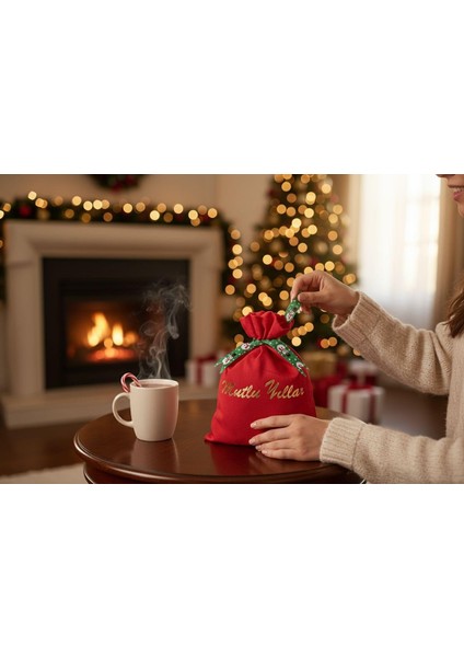 Mutlu Yıllar Yazılı Kırmızı Hediye Kesesi fiyatları