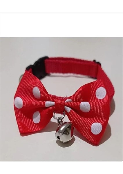 Papyonlu Kedi Boyun Tasması No:71 Kırmızı Puantiye