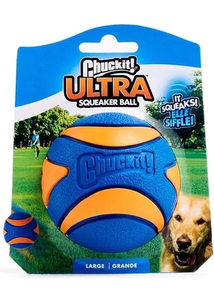 ! Utra Squeaker Sesli Köpek Oyun Topu (Büyük Boy)