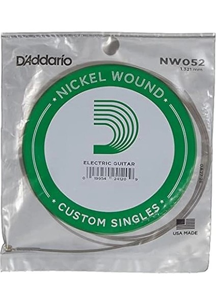 D'addario NW052 Elektro ve Akustik Tek Tel, 5li Paket, (Kalin Mi)