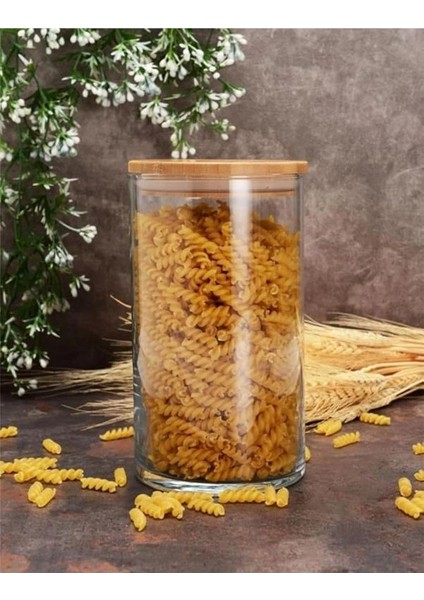 43463 Bamboo Ahşap Kapaklı Cam Kavanoz, Şeffaf, 1.48 Litre fiyatları