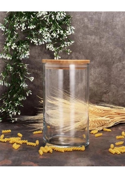 43463 Bamboo Ahşap Kapaklı Cam Kavanoz, Şeffaf, 1.48 Litre modelleri