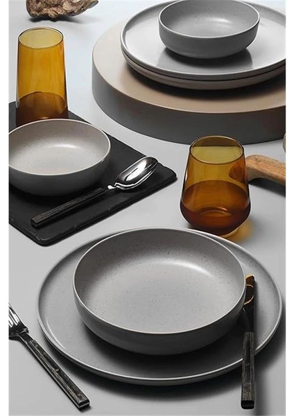 Moderna 12 Parça 4 Kişilik Yemek Takımı Gri fırsatları