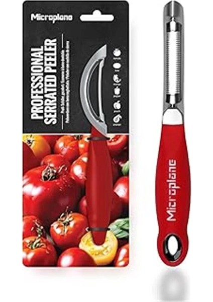 Profesyonel Soyucu, Dişli Çift Bıçaklı Paslanmaz Çelik, Sağ Elini Kullananlar ve Solaklar