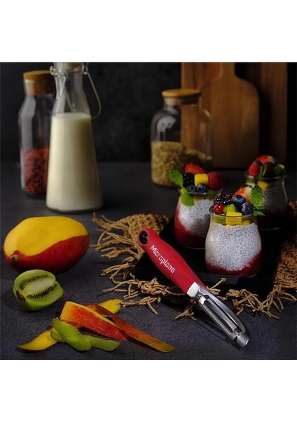 Profesyonel Soyucu, Dişli Çift Bıçaklı Paslanmaz Çelik, Sağ Elini Kullananlar ve Solaklar