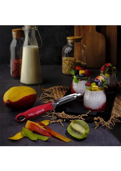 Profesyonel Soyucu, Dişli Çift Bıçaklı Paslanmaz Çelik, Sağ Elini Kullananlar ve Solaklar