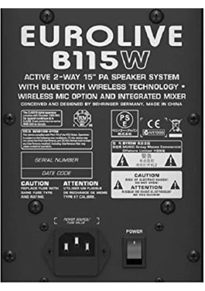 Eurolive B115W 1000 Watt 2 Yollu Aktif Bluetooth Kabin