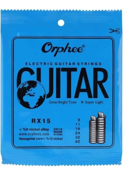 RX15 Elektro Gitar Teli 009-042 Takım Tel
