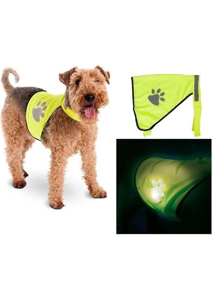 Gece Yürüyüş Güvenlik Yeleği, Köpek, L, 38 cm