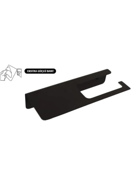 Yapışkanlı ve Vidalı Mat Siyah Uzun Telefon Raflı Tuvalet Kağıtlığı Wc Kağıtlık Tuvalet fırsatları