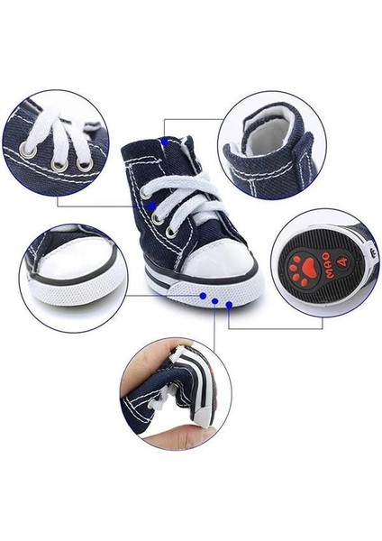 Köpek Ayakkabıları, 4 Adet Nefes Alabilir Köpek Botları, Kaymaz Tuval Spor Ayakkabıları fiyatları