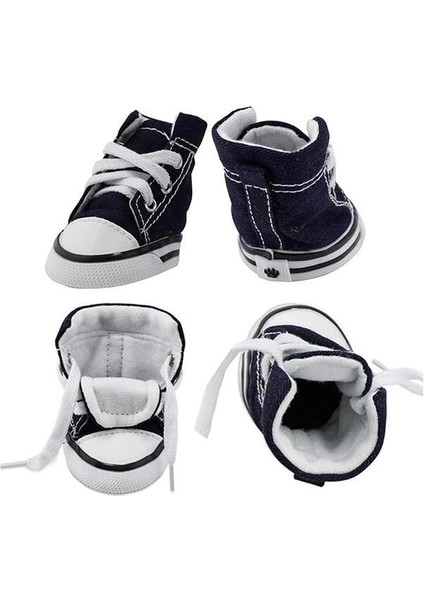 Köpek Ayakkabıları, 4 Adet Nefes Alabilir Köpek Botları, Kaymaz Tuval Spor Ayakkabıları