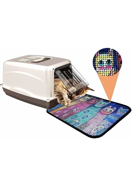 Elekli Desenli Kedi Tuvalet Önü Paspası 60 x 45 cm Altı Kedi fiyatları