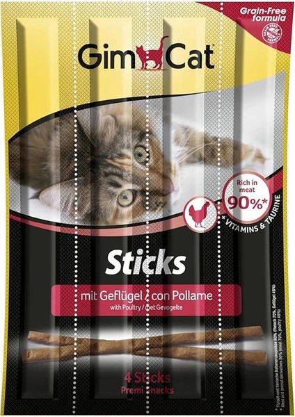 Sticks Tavuklu Kedi Çubuk Ödülü 4lü Parça