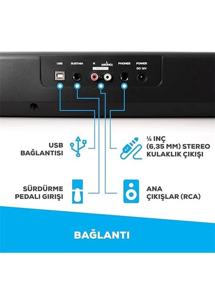 Recital Dijital Piano Klavye 88 Tuşlu Yeni Başlayanlar Için Yarı Ağırlıklı Tuşlu, Dahili fırsatları
