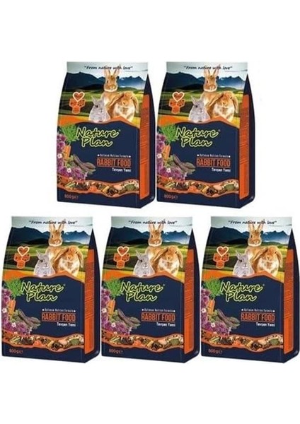 Nature Plan Tavşan Yemi 800 Gr, 5 Paket