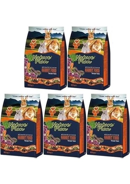 Nature Plan Tavşan Yemi 800 Gr, 5 Paket fiyatları