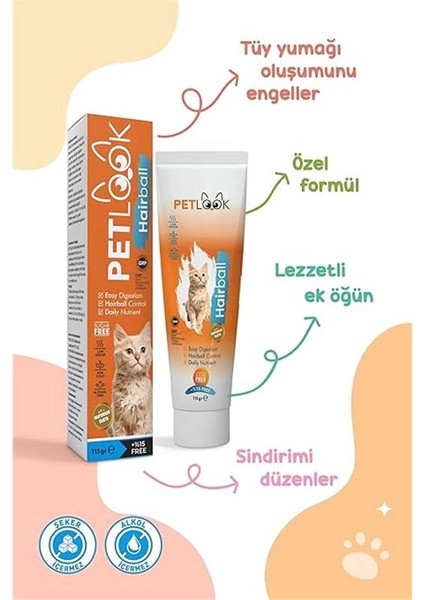Kedi Malt Hairball Tüy Yumağı Oluşumu Önleyici, 115 Gram modelleri
