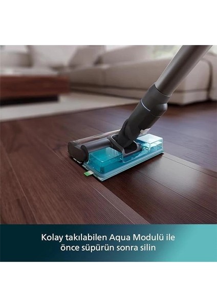 Philips 7000 Serisi Kablosuz Elektrikli Süpürge – Powercyclone 12, 80 Dakika Kullanım Süresi, Islak