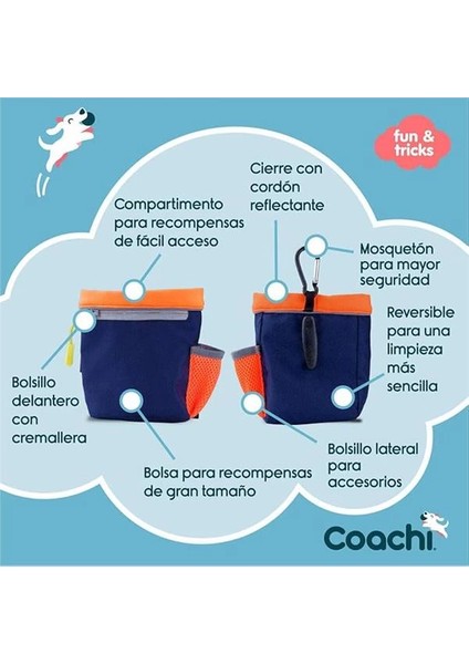 Coachi Profesyonel Köpek Eğitim ve Ödül Çantası, Lacivert Mercan Sarı modelleri