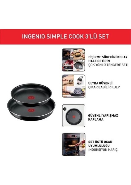 Titanyum 1x Ingenio Simplecook 3 Parça Tava Seti - 2100134663 fırsatları