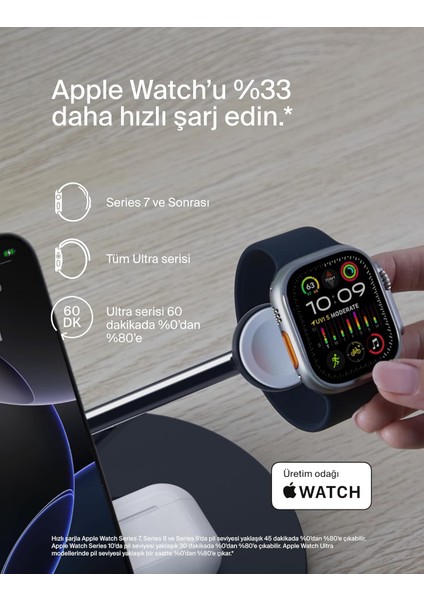 Boostcharge 3'ü 1 Arada Qi2 Şarj Cihazı, Magsafe Uyumlu Kablosuz Şarj Istasyonu, Apple Iphone fırsatları