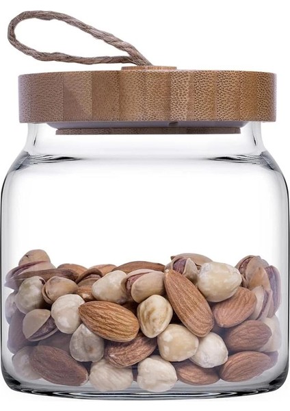 43573S00 Woody Ahşap Kapaklı Kavanoz 575 cc Şeffaf fiyatları