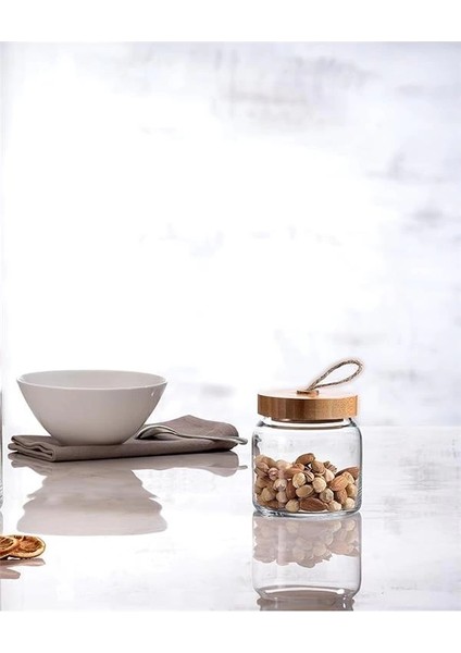 43573S00 Woody Ahşap Kapaklı Kavanoz 575 cc Şeffaf modelleri