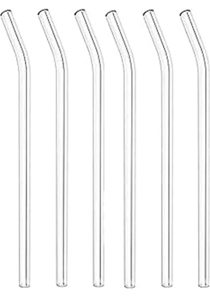 Cam Pipet Seti – 6 Adet Şeffaf Yeniden Kullanılabilir Pipet, Çevre Dostu & Yıkanabilir