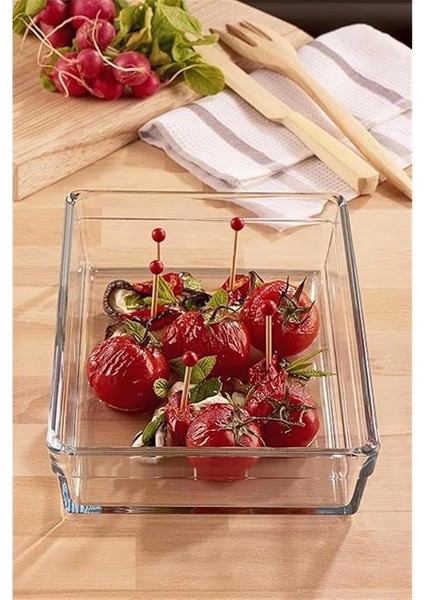 Pasabahce Borcam Premium Dikdörtgen Tepsi, 20 cm x 29 Cm, Şeffaf, 2.5 Litre fırsatları