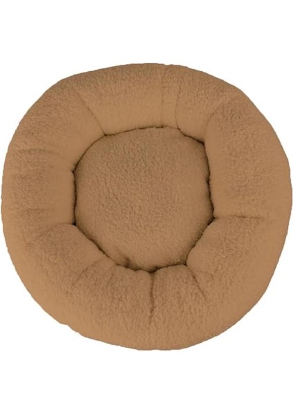 Beylini Kedi Köpek Yatağı Peluş Kumaş Minderli Konforlu Oyun Uyku Alanı Yatağı 50X50 (Kahverengi)