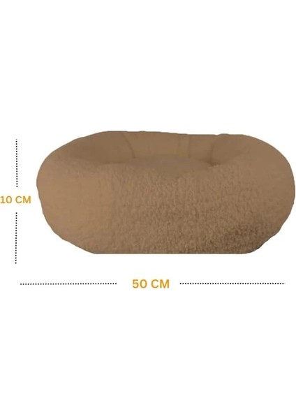 Beylini Kedi Köpek Yatağı Peluş Kumaş Minderli Konforlu Oyun Uyku Alanı Yatağı 50X50 (Kahverengi) indirimleri
